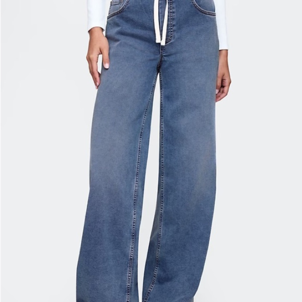 Gap Mid Rise Knit Easy Baggy Jeans
